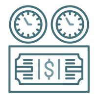 Time Based Payment Line Two Color Icon vector