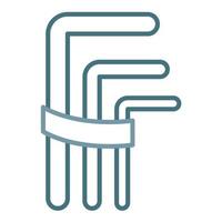 Hex Key Line Two Color Icon vector