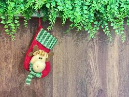 hanging character sock ornament for christmas decoration photo