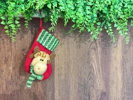 hanging character sock ornament for christmas decoration photo