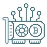 GPU Mining Line Two Color Icon vector
