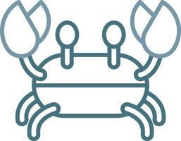 Crab Line Two Color Icon vector