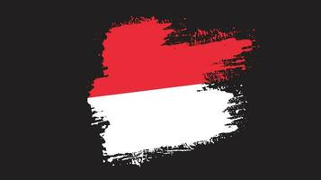 Vector paint brush stroke Indonesia flag