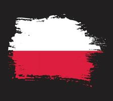bandera plana de polonia grunge vector