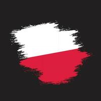 Hand painted abstract Poland vintage flag vector