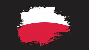 Abstract Poland grunge texture flag design vector