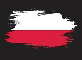 Brush effect Poland grunge texture flag vector