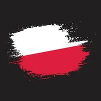 Grunge brush stroke Poland flag vector