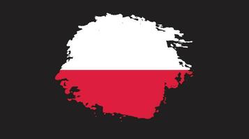 Grunge brush stroke Poland flag vector