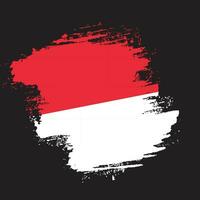 Hand drawn grunge brush stroke Indonesia flag vector