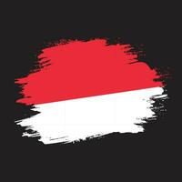 Vintage style hand paint Indonesia flag vector