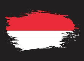 Grunge paint brush stroke Indonesia flag vector