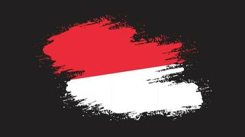 Modern brush stroke frame Indonesia flag vector