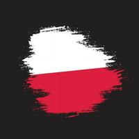 nuevo vector de bandera de polonia vintage de textura grunge descolorida