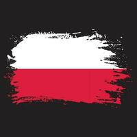 Brush stroke free Poland flag vector