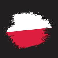 Grunge paint brush stroke Poland flag vector