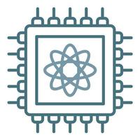 Quantum Computer Line Two Color Icon vector