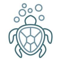 Sea Turtle Line Two Color Icon vector