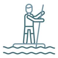 Standup Paddleboarding Line Two Color Icon vector