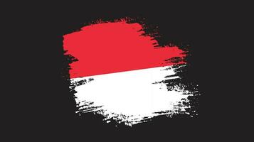 Modern brush stroke frame Indonesia flag vector