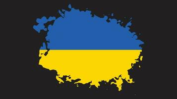 vector de bandera de ucrania de trazo de pincel grunge
