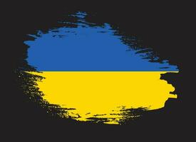 Colorful hand paint Ukraine grungy flag vector