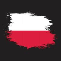 diseño de vector de bandera de polonia de estilo vintage