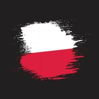 Hand drawn grunge brush stroke Poland flag vector