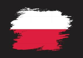 Ink splashes brush stroke Poland flag vector