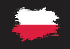 vector de bandera de polonia de trazo de pincel abstracto