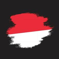 Flat grunge texture vintage Indonesia flag vector