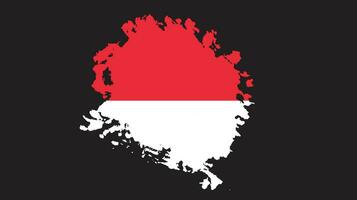 Brush effect Indonesia grunge texture flag vector