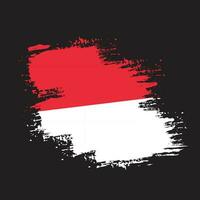 Brush stroke free Indonesia flag vector