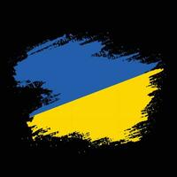 Vintage Ukraine grungy flag vector