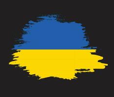 Vintage brush effect Ukraine flag vector
