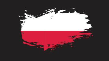 Flat grunge texture abstract Poland flag vector