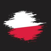 Poland distressed grunge flag vector