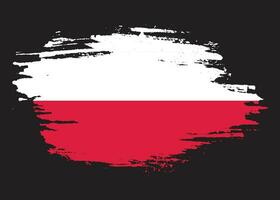 Grunge paint brush stroke Poland flag vector