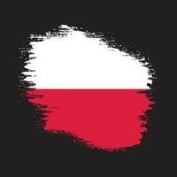 Ink brush stroke Poland flag vector