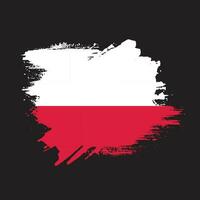 Paint brush stroke clipart Poland flag vector