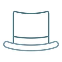 Top Hat Line Two Color Icon vector