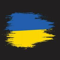 vector de diseño de bandera profesional de ucrania de textura grunge desvanecida