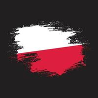 Faded Poland grunge texture flag vector