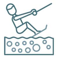 Waterskiing Line Two Color Icon