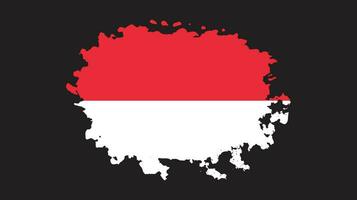 Brush effect Indonesia grunge texture flag vector