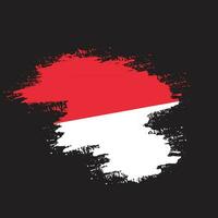 Brush stroke hand drawn vector Indonesia flag