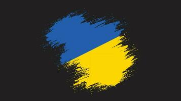 Ukraine brush grunge flag vector