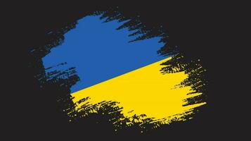 Grunge paint brush stroke Ukraine flag vector