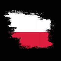 Creative Poland grunge flag vector