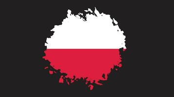 Vintage brush effect Poland flag vector